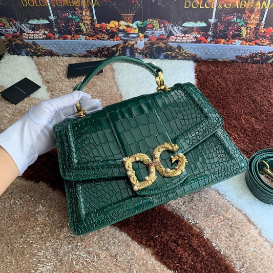 Italian-Inspired Elegant Studded Calfskin Shoulder Bag