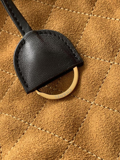 Black Suede Top Handle Bag