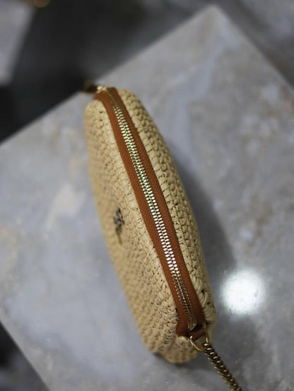 Modern Elegant Woven Leather Top Handle Bag