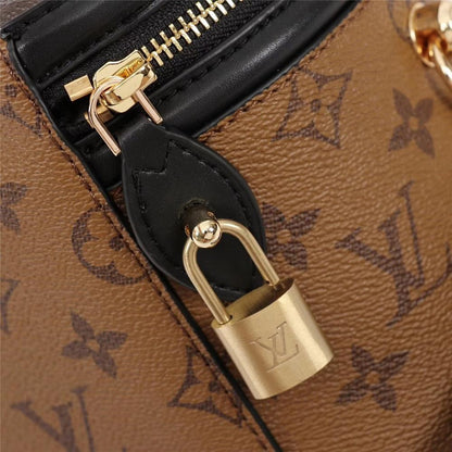 Italian-Inspired Stylish Monogram Leather Bucket Bag