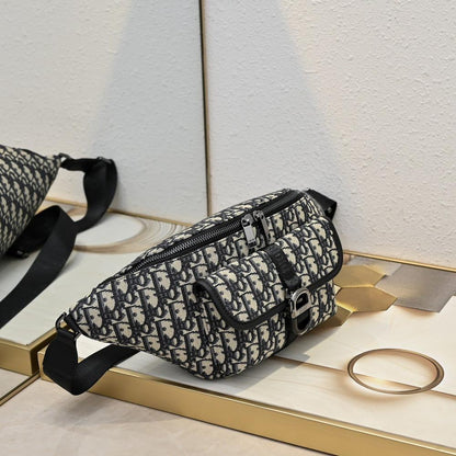 Modern Elegant Black Printed Leather Bag