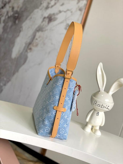 Modern Luxury Denim Top Handle Bag