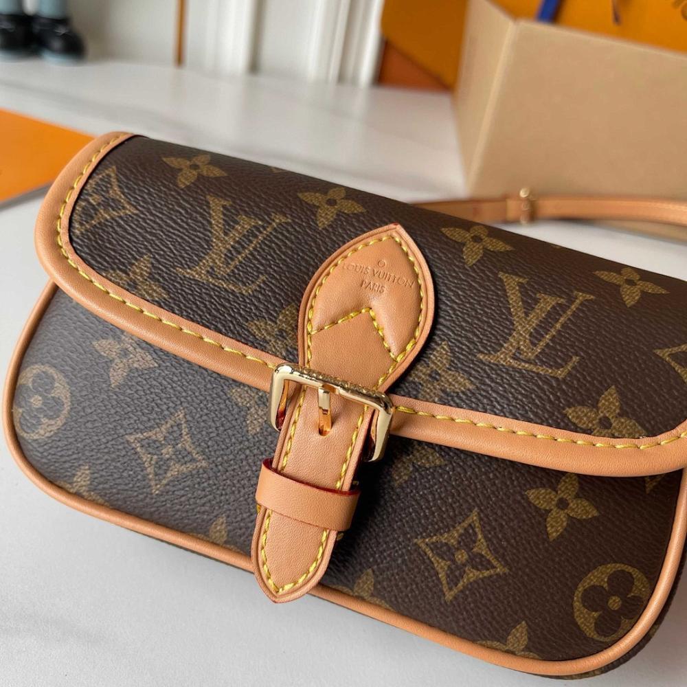 Diane Monogram Calfskin Shoulder Bag