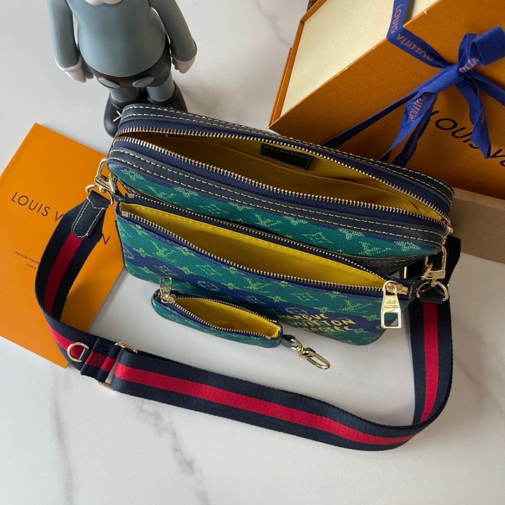 Modern Italian-Inspired Monogram Leather Shoulder Bag