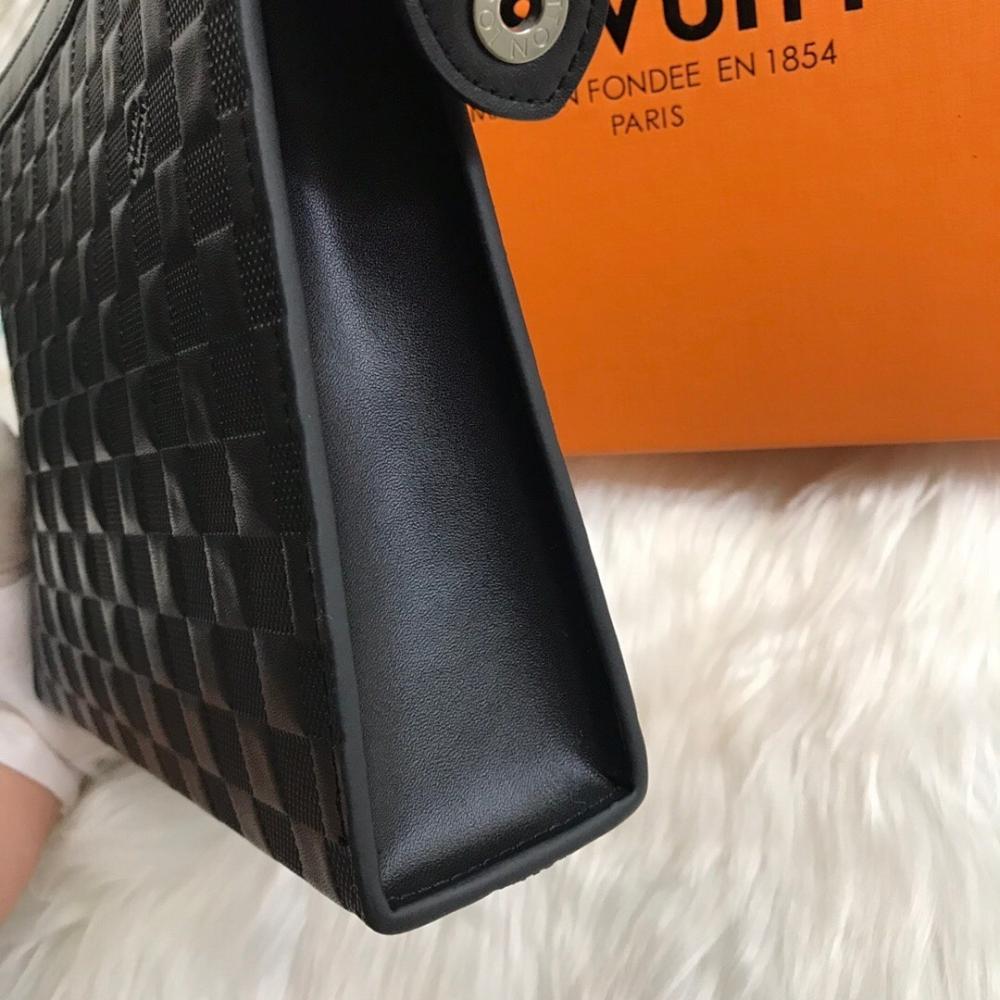 Luxury Refined Black Canvas Shoulder Bag