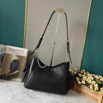 Classic Refined Leather Top Handle Bag