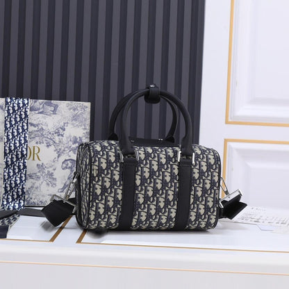Luxury Premium Black Printed Calfskin Shoulder Bag