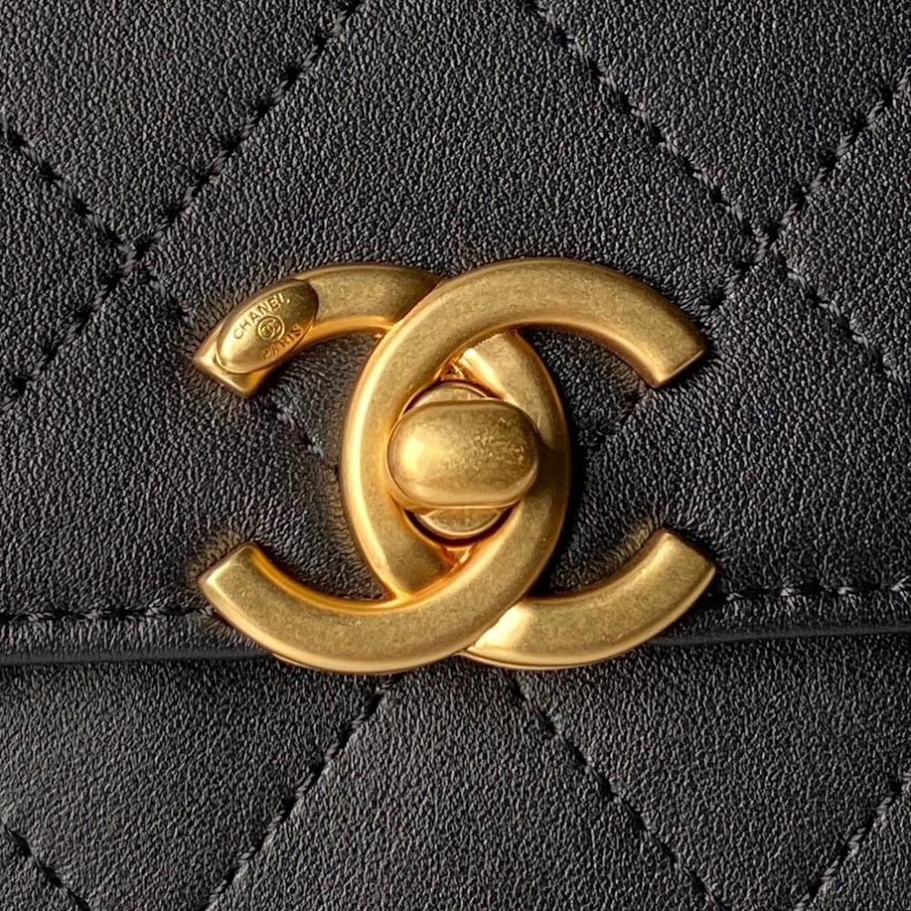 Classic Quilted Calfskin Top Handle Bag
