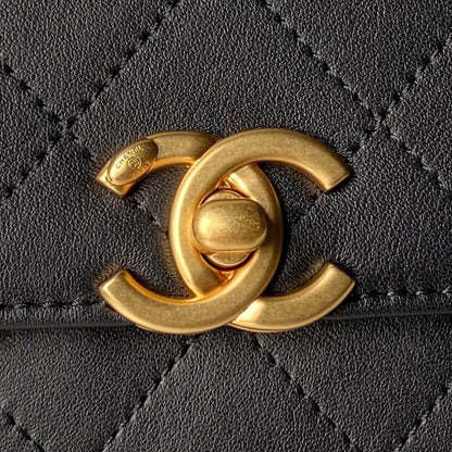 Classic Quilted Calfskin Top Handle Bag