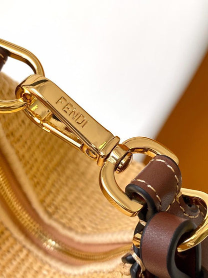 Gold Straw Shoulder Bag