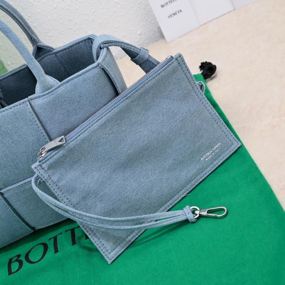 Modern Denim Top Handle Bag