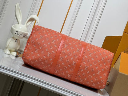 Keepall Monogram Leather Travel Bag