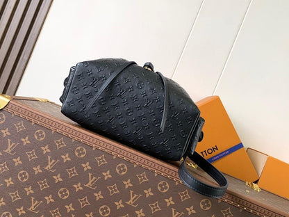Italian-Inspired Stylish Monogram Calfskin Shoulder Bag