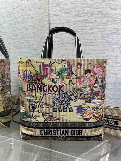Embroidered Top Handle Bag