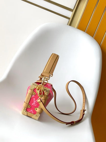 Classic Gold Leather Top Handle Bag
