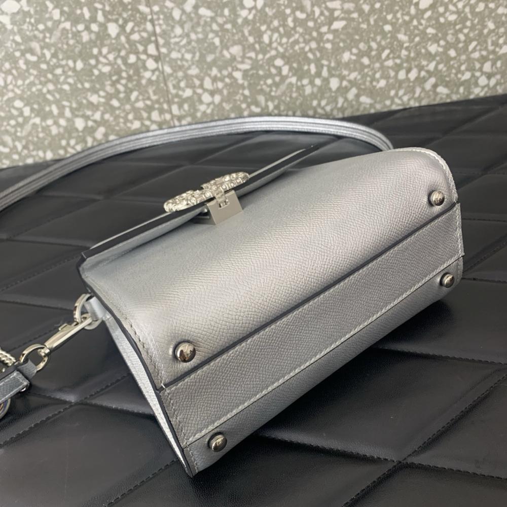 Crystal-Embellished Calfskin Shoulder Bag