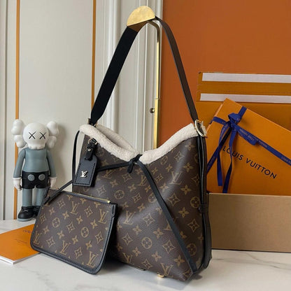 Elegant Stylish Monogram Leather Top Handle Bag