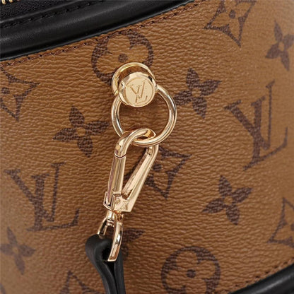 Italian-Inspired Stylish Monogram Leather Bucket Bag