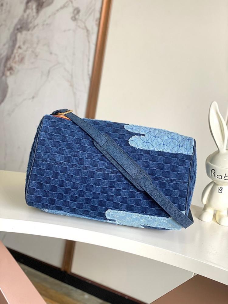 Speedy Gold Patchwork Leather Shoulder Bag