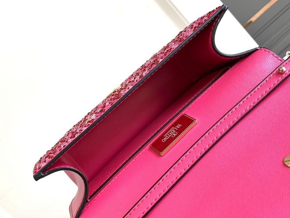 Classic Elegant Crystal-Embellished Lambskin Shoulder Bag