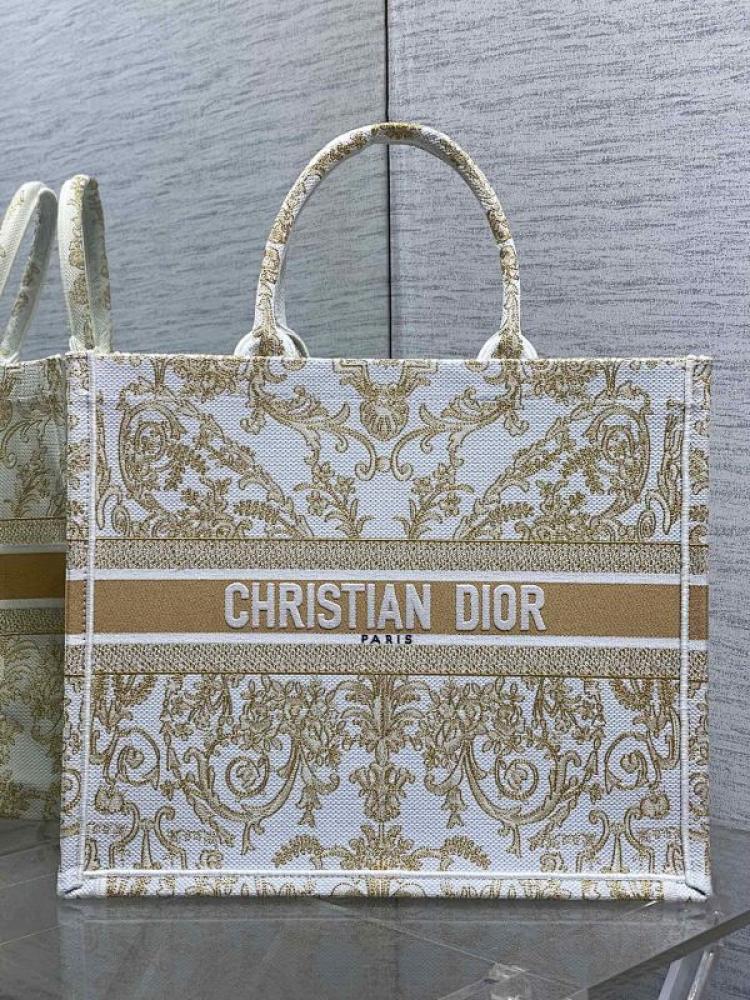 Gold Embroidered Tote Bag