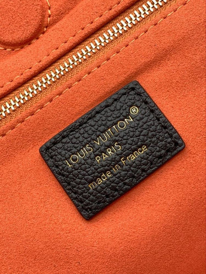 Modern Italian-Inspired Monogram Leather Shoulder Bag