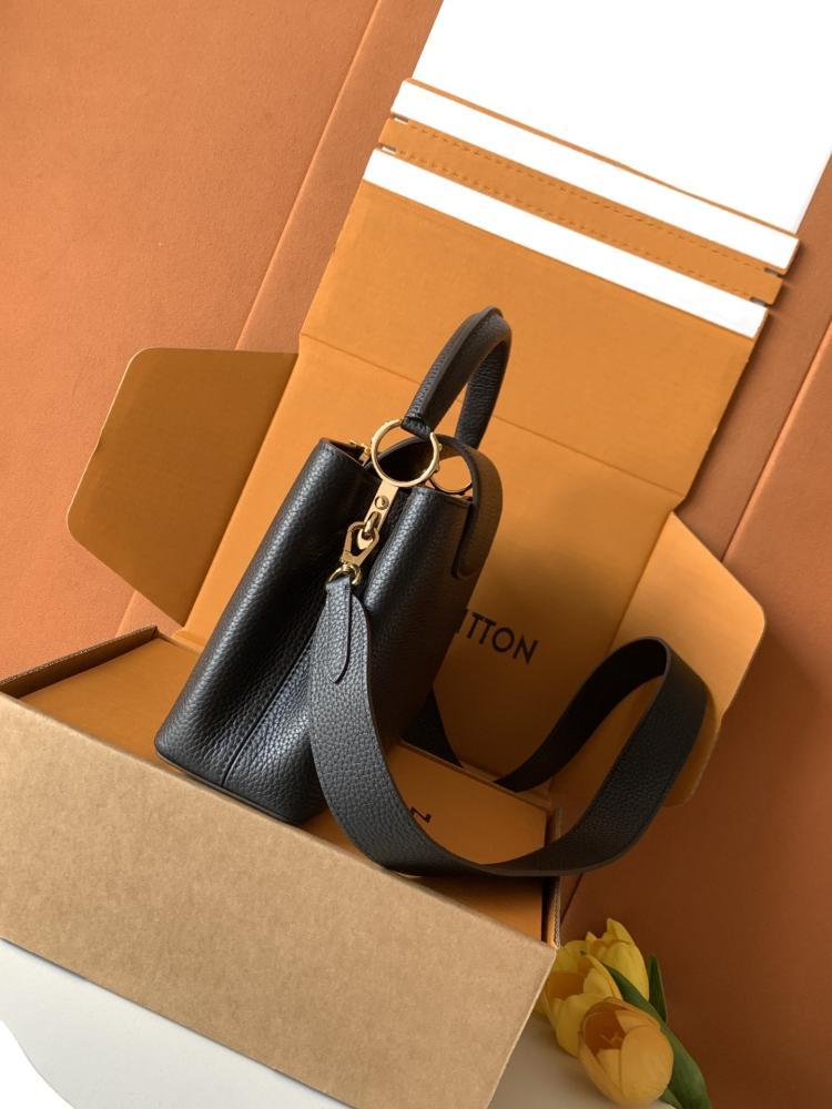 Gold Leather Top Handle Bag