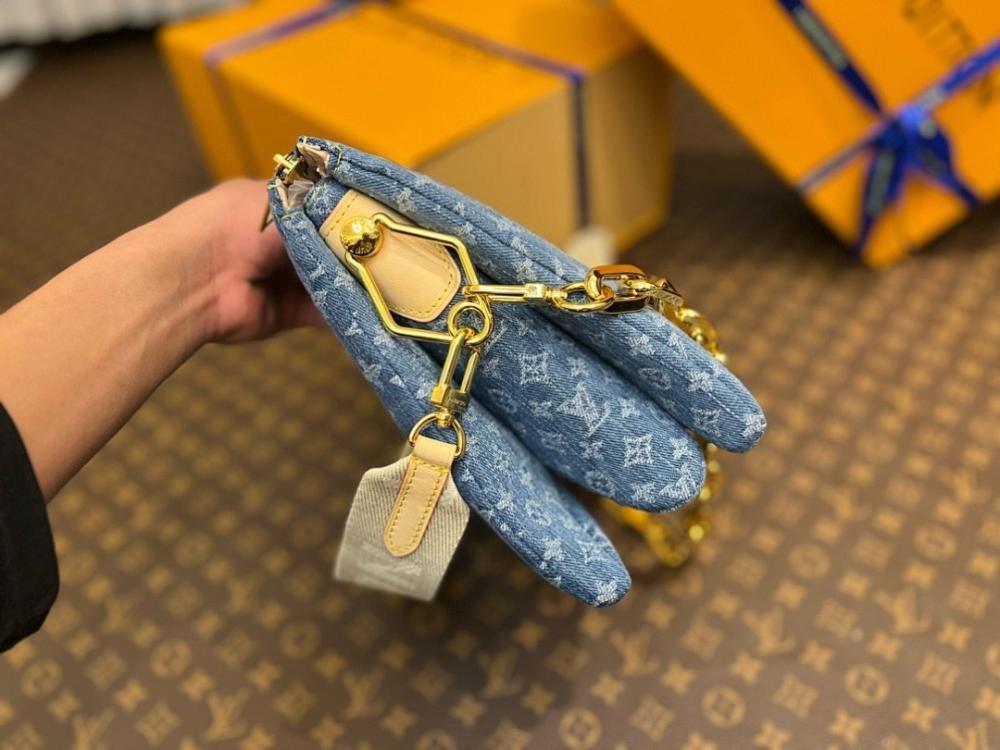 Italian-Inspired Luxury Blue Woven Denim Shoulder Bag