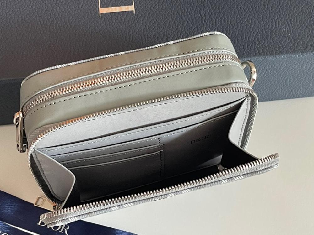 Modern Premium Grey Quilted Calfskin Shoulder Bag