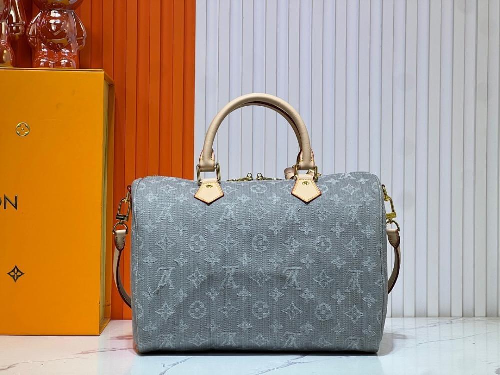 Modern Luxury Denim Top Handle Bag