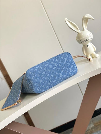 Neverfull Monogram Denim Top Handle Bag