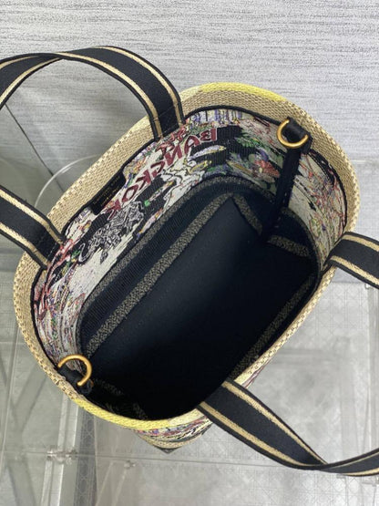Embroidered Top Handle Bag
