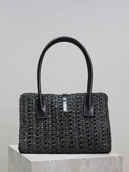 Classic Italian-Inspired Woven Leather Bag