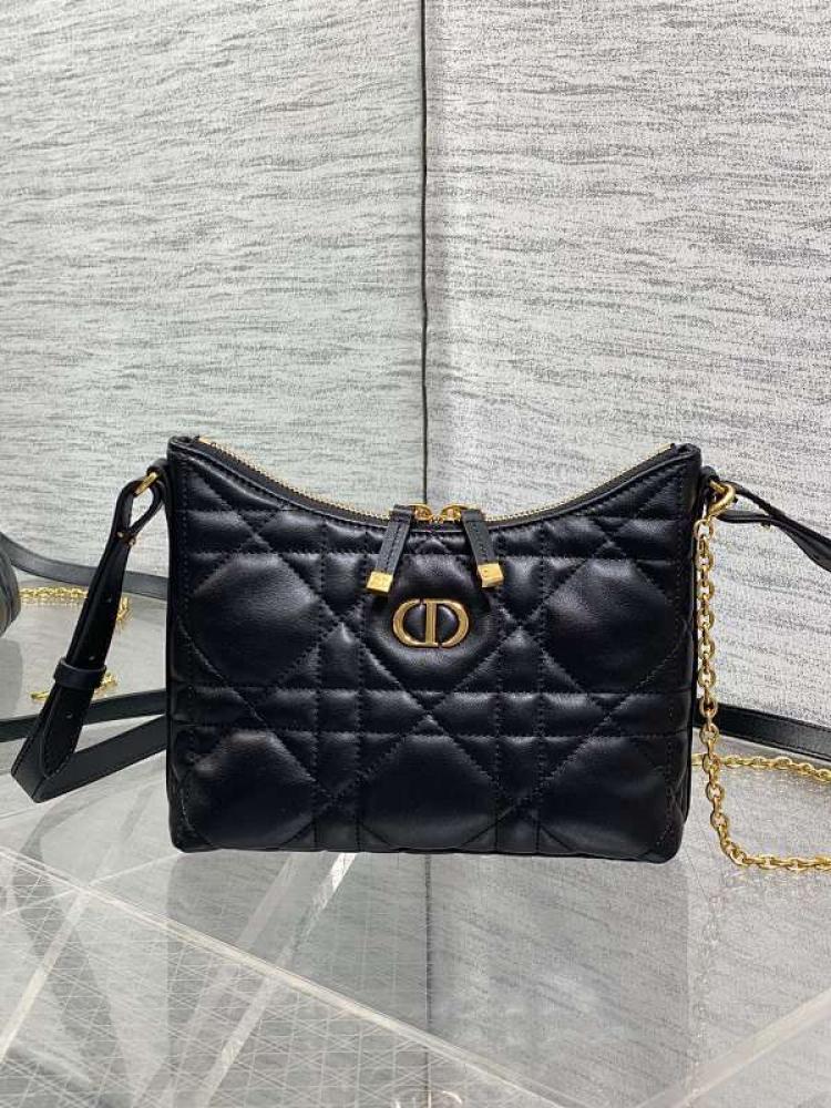 Embroidered Lambskin Shoulder Bag