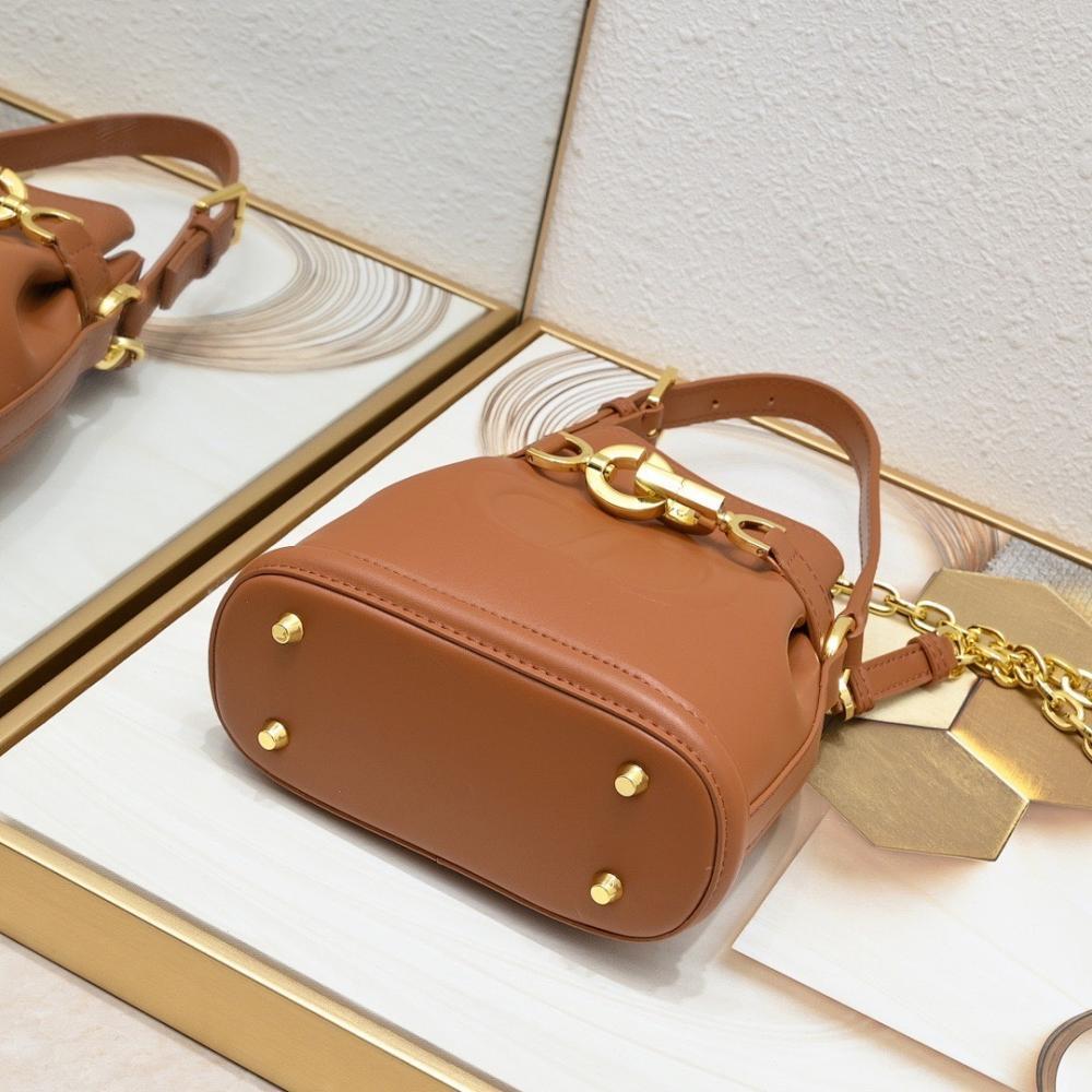 Modern Refined Calfskin Bucket Bag