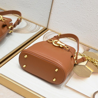 Modern Refined Calfskin Bucket Bag