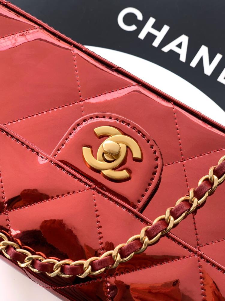 Gold Leather Top Handle Bag