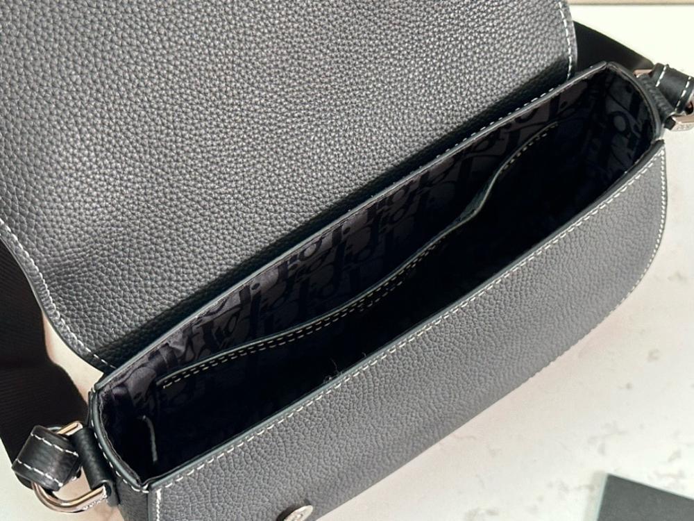 Saddle Black Printed Calfskin Crossbody Bag