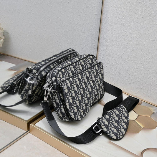 Saddle Black Printed Jacquard Shoulder Bag