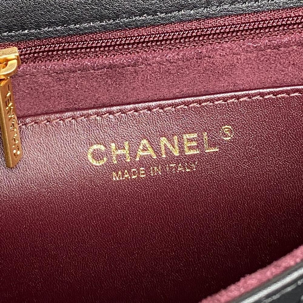 Gold Calfskin Top Handle Bag