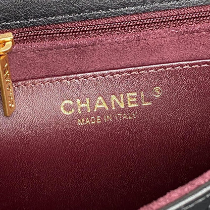 Gold Calfskin Top Handle Bag