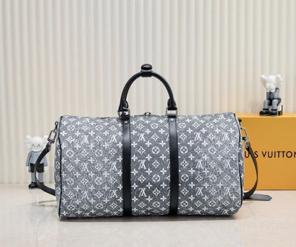Luxury Refined Monogram Denim Top Handle Bag