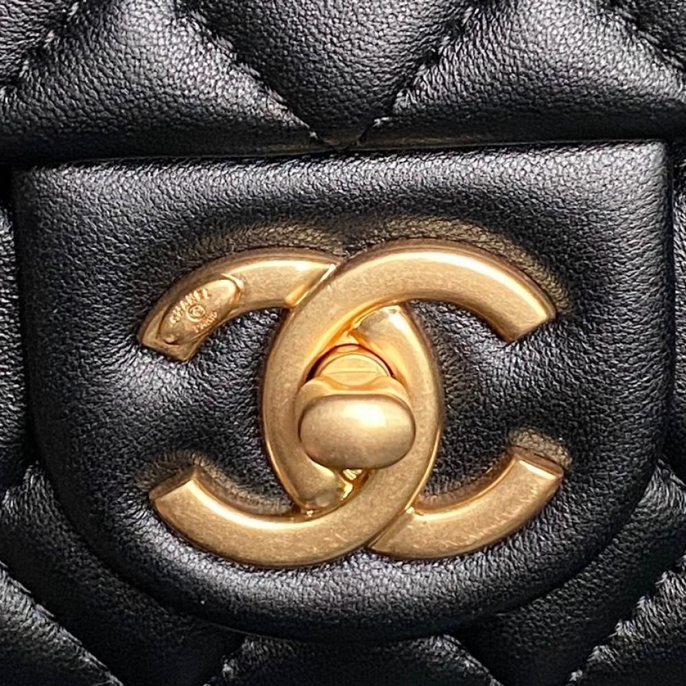 Gold Leather Top Handle Bag