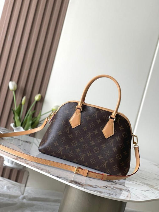 Alma Gold Monogram Calfskin Shoulder Bag