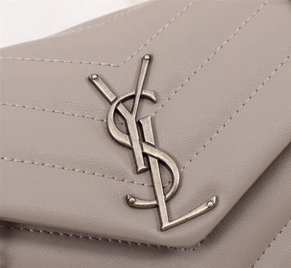 Modern Italian-Inspired Silver Leather Shoulder Bag