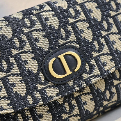 Modern Italian-Inspired Blue Printed Leather Shoulder Bag