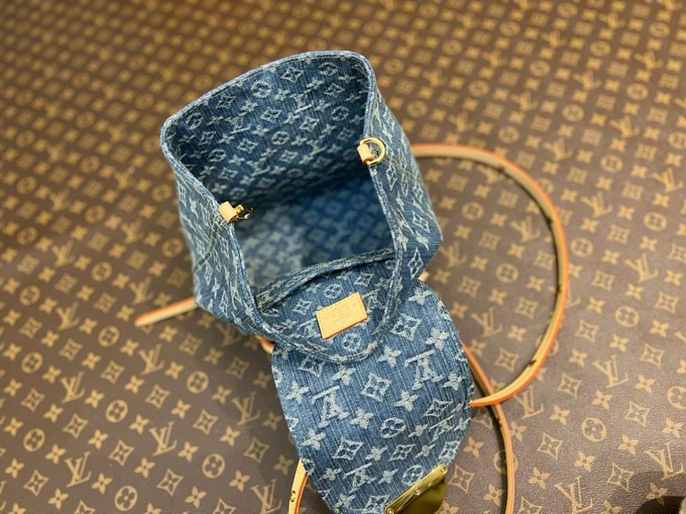 Modern Refined Embroidered Denim Backpack
