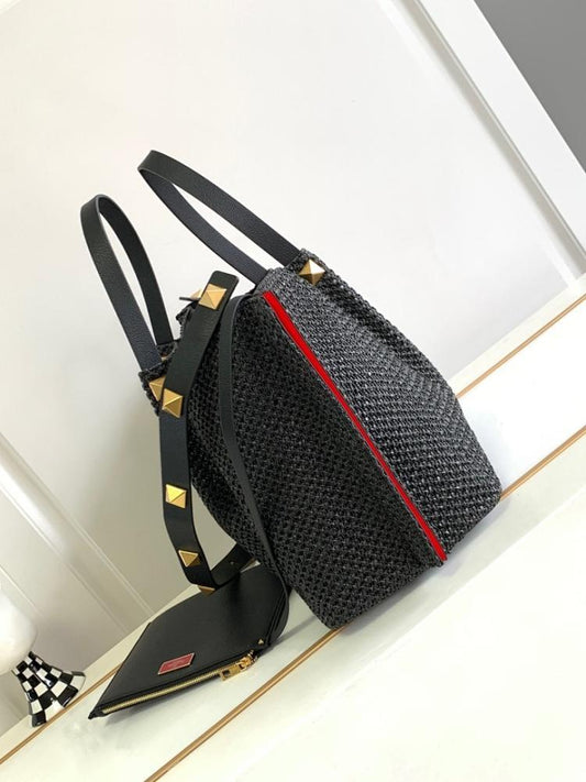 Modern Stylish Brown Woven Raffia Shoulder Bag