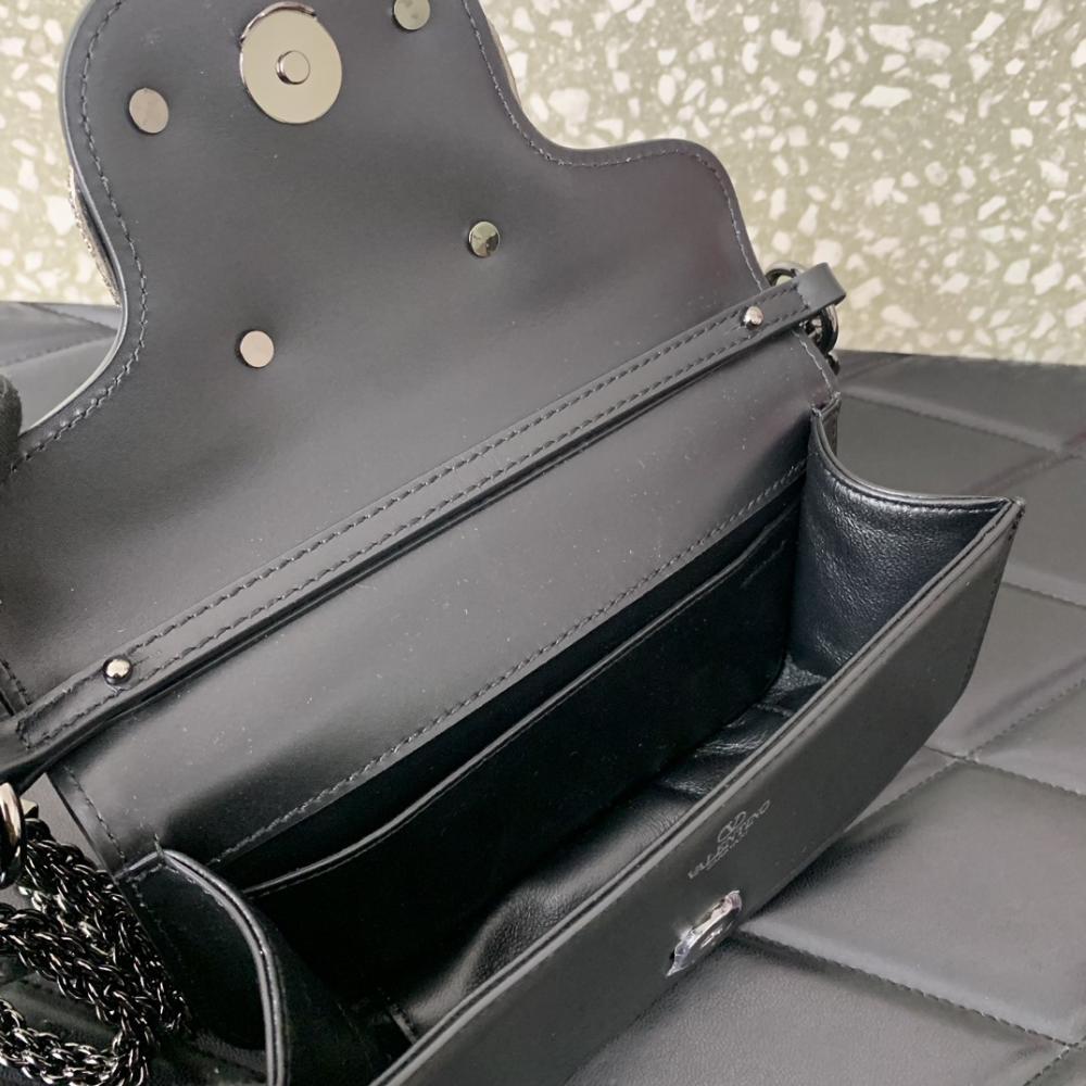 Crystal-Embellished Calfskin Top Handle Bag