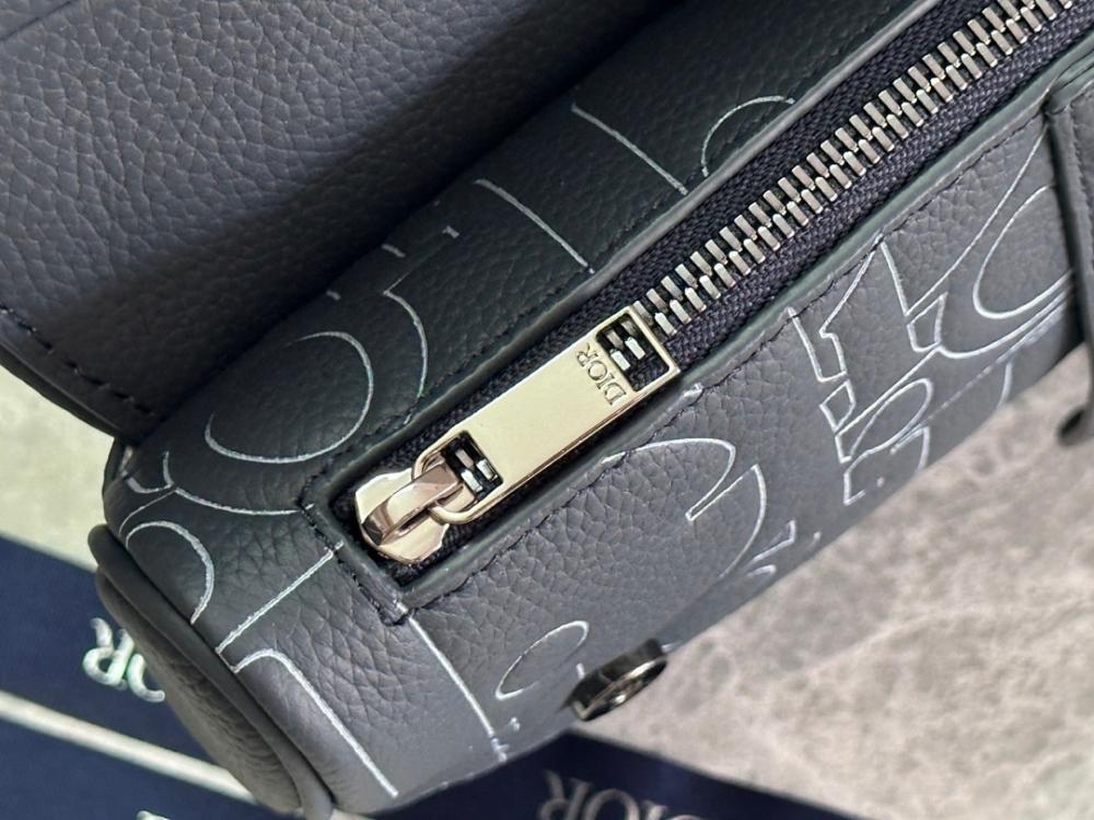 Elegant Refined Blue Leather Crossbody Bag